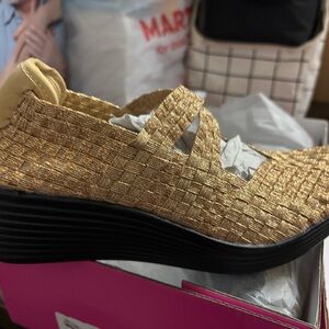 Corkys Gold Woven Espadrilles